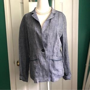 Caslon Denim Linen Blazer/Jacket size small